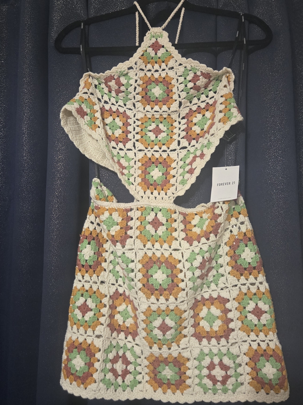 Forever 21 Crochet Mini Dress in Cream, Green, Mustard, Mauve